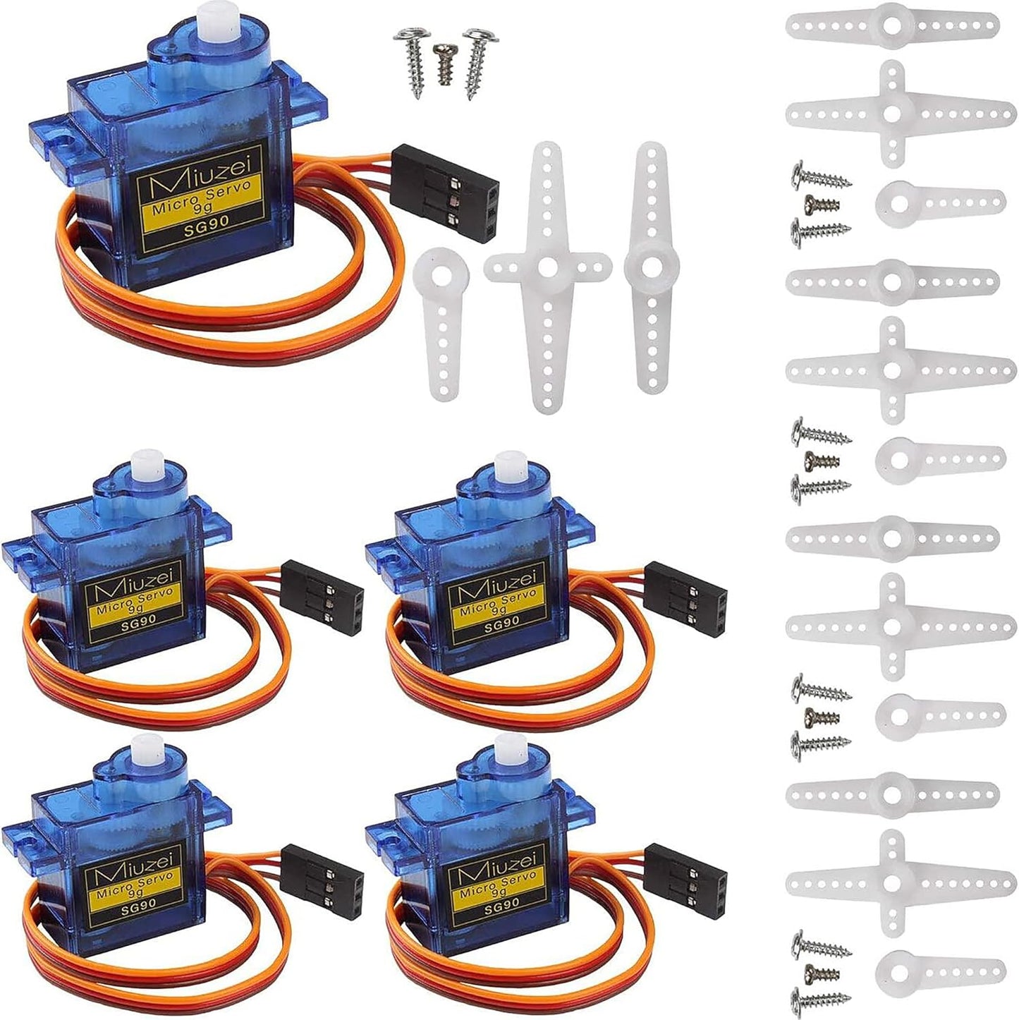 SG90 Servo Micro 9gr "OverClick" Servomotor SG-90 de 1.6Kg 5 Voltios Engranajes de Plastico